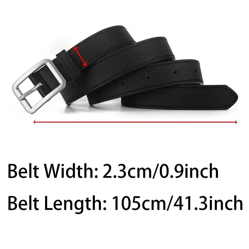 1pc Women's Belt Trendy Square Buckle Belt High End Genuine Soft PU Leather Belt Paired with Skirt Work Pants Jeans Belt Unisex image 4