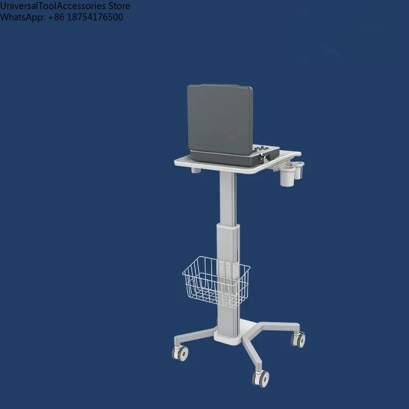 Height Adjustable ABS Plastic Probe Cup Rack Nursing Trolley Mobile Ul-trasound Hospital Cart