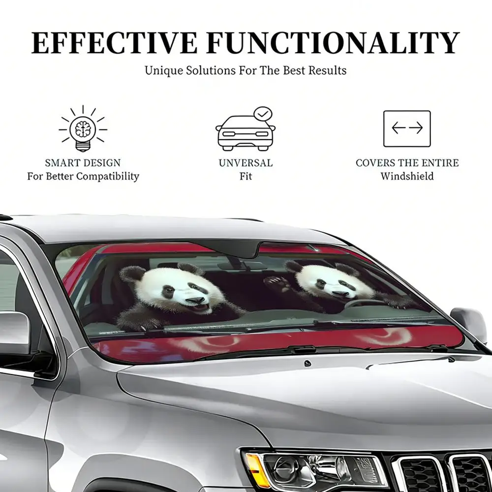panda Sun Visor Sun Visor Car Windshield Sunshade UV Protection Reflective Foldable Heat Insulation Cover