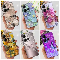 For Infinix Note 30 Case X6833B Flower Butterfly Painting Silicone TPU Soft Cover for Infinix Note30 4G 2023 Etui Anti-knock Bag