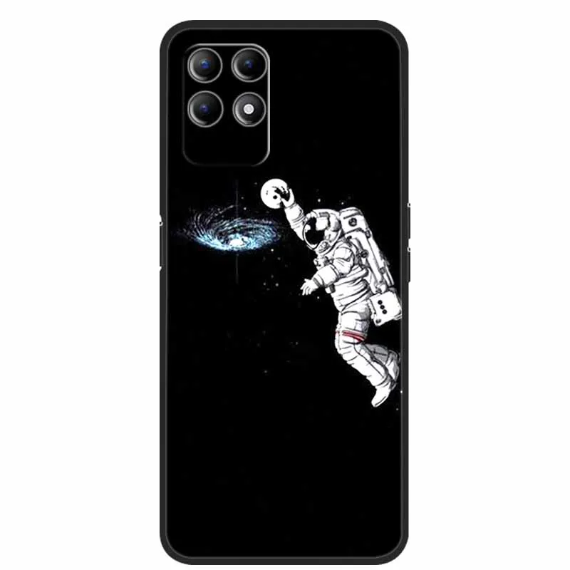 Per OPPO Realme 8i custodia Astronaut Silicone Soft TPU Cover per telefono Coque per Realme 8 Pro Realme8 5G Funda Spaceman Realme8i Bumper