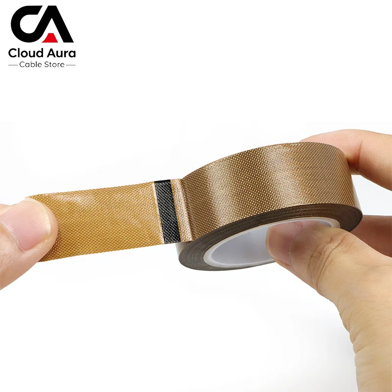 300℃ High Temperature PTFE Cloth Adhesive Tape Heat Insulation Non‑Stick Tape For Sealing Machine Heat Resistant Sealing Tape