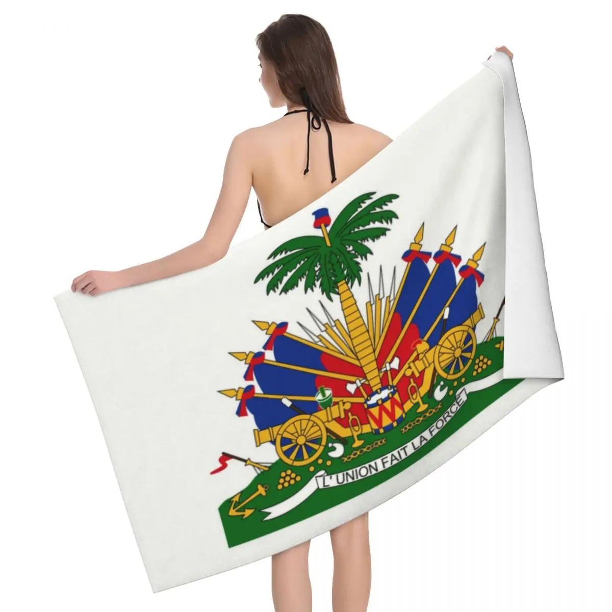 Haiti Coat Of Arms Super Soft Microfiber Beach Bath Towel Quick Drying Haitian Proud Bathroom Sports Towels