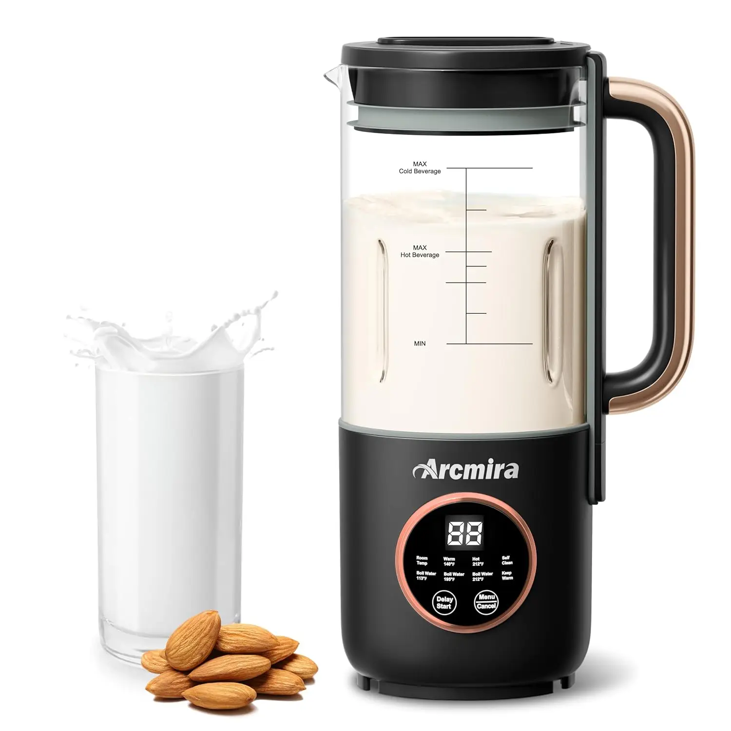 

Automatic Nut Milk Maker, 35 oz(1000ml) Homemade Almond, Soy, Oat, Plant-Based Milk and Non-Dairy Beverages, Almond Milk Maker w