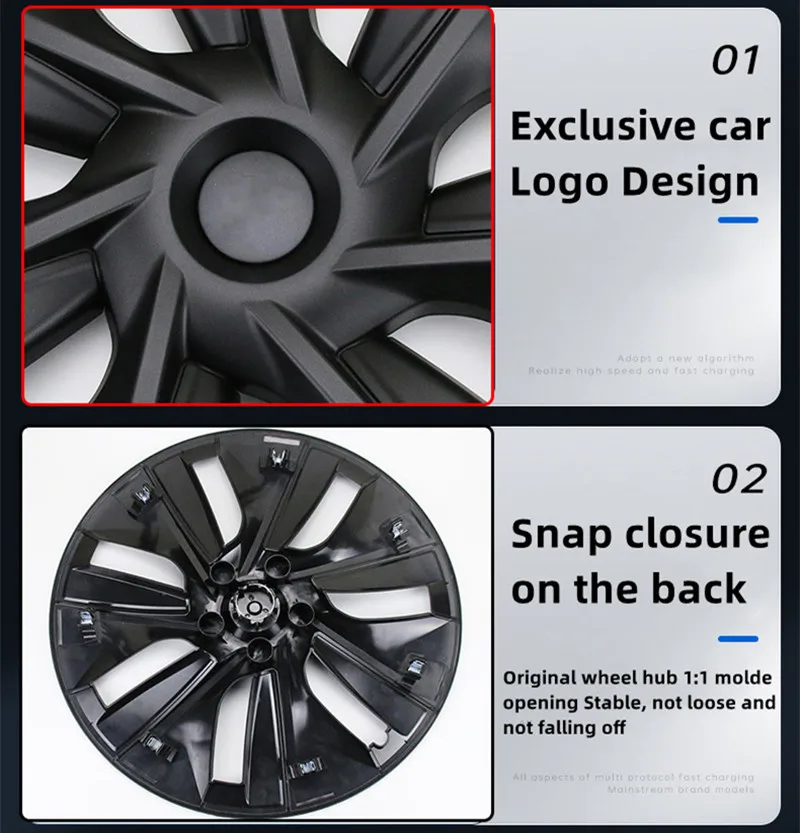 4 Stuks Voor Tesla Model Y 2020 Volledige Cover Wieldop Vervanging 19 Inch Wieldop Originele Auto Wielkap Accessoires 2022