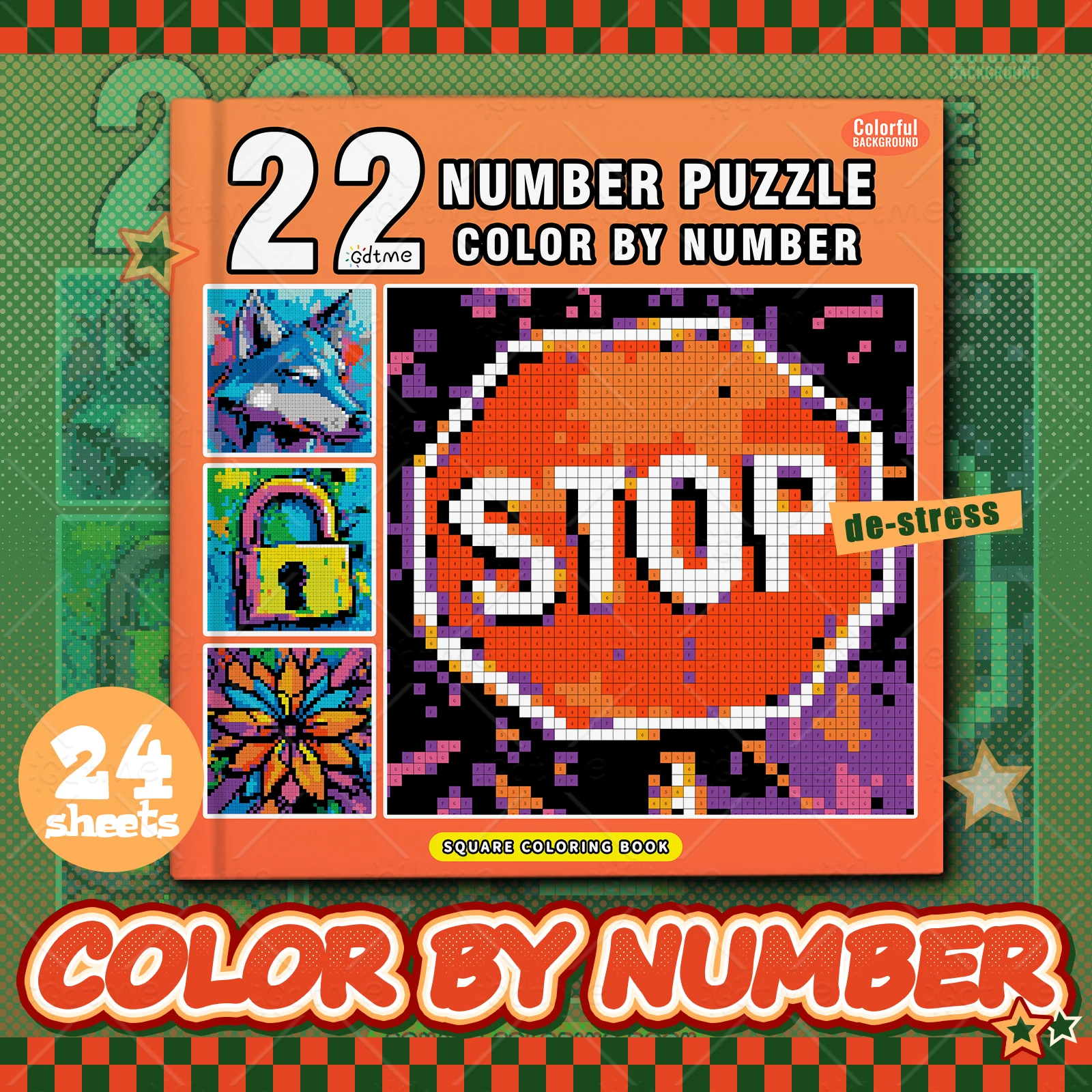 1pc NUMBER PUZZLE COLOR BY NUMBER Coloring Book for Adult and Teen Featuring Relieve Stress Kill Time DIY Painting Drawing