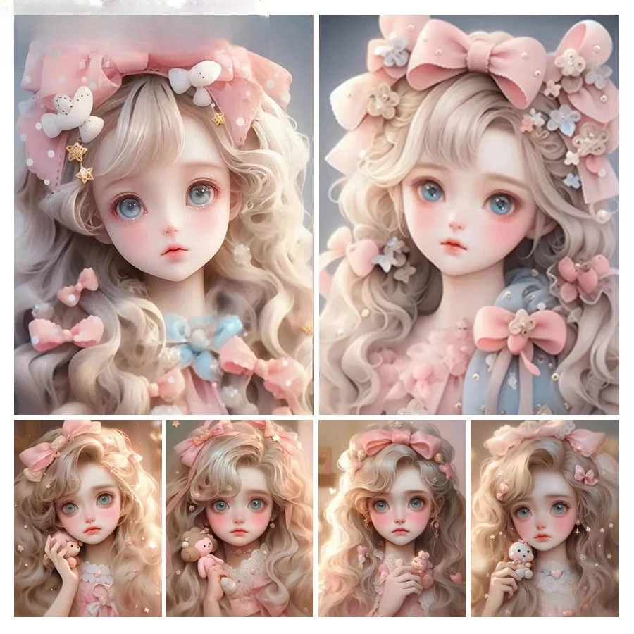 New Collection Diamond Painting Cartoon Beautiful Girl Diy Full Mosaic Arts Rhinestone Embroidery Picture Wall Decor,frameless