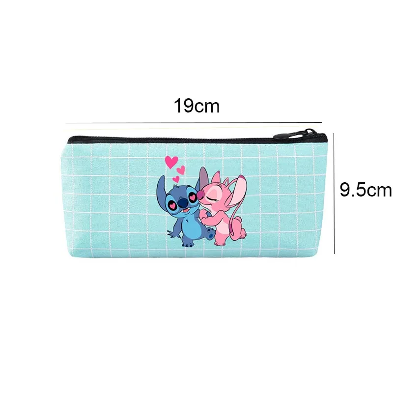 Imagem -06 - Stitch Canvas Pencil Case para a Escola Disney Pencil Box Kawaii Papelaria Organizer Pen Bolsa Kids Gift Supplies 12 Pcs por Lote