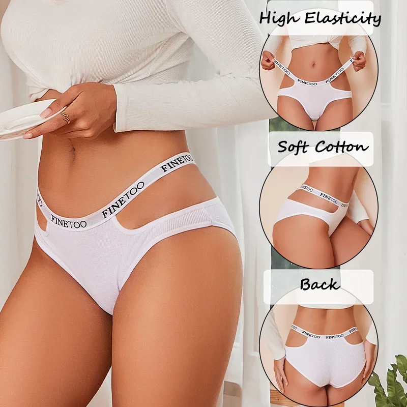 3 Teile/satz Baumwolle Doppel Brief Gürtel Slip frauen Höschen Sexy Aushöhlen Intime Unterhose Einfarbig Mode Unterwäsche S-XL