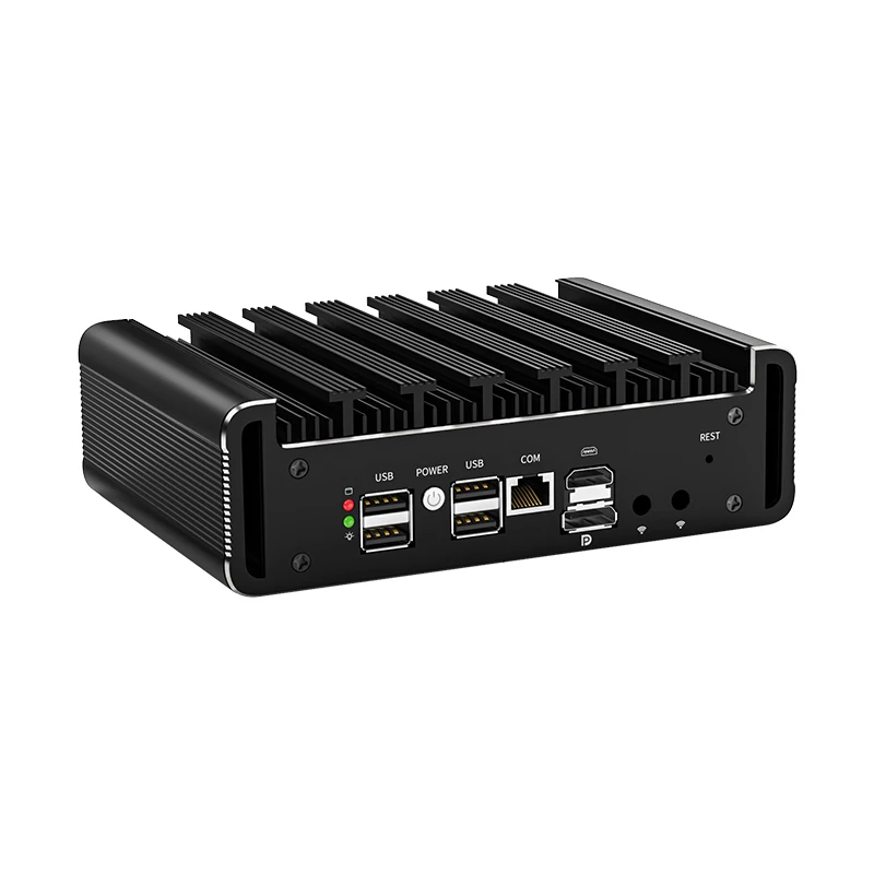 12e Gen Fanless Mini Pc Intel N100 Firewall Apparaat ESX-NI 6*2.5G I226 Ddr5 Nvme Rj45 Com Pfsense Computer Opnsense Windows11