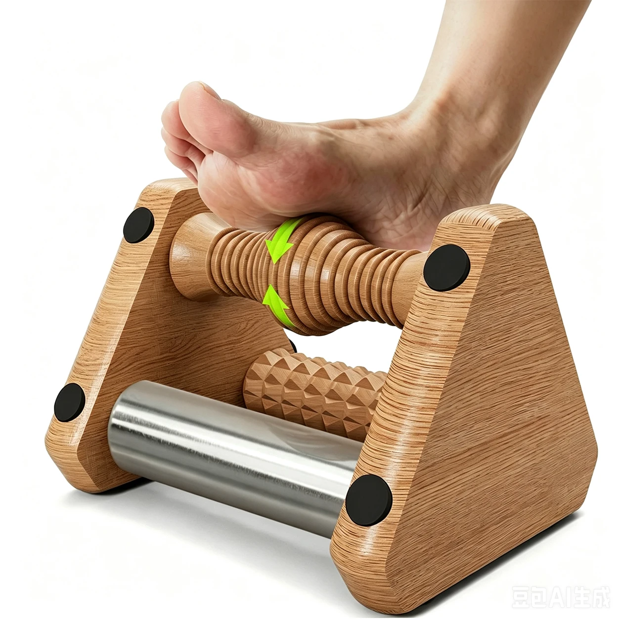 Wood Foot Massager Roller Cold Therapy Ice Gel Foot Roller for Plantar Fasciitis Relief Reflexology Acupoint Massage Relaxation