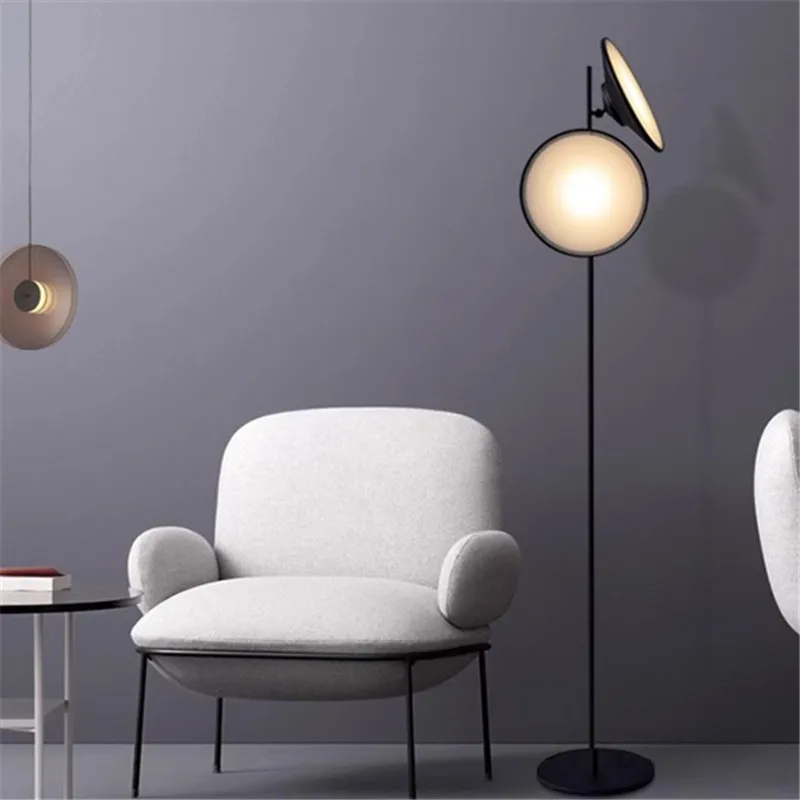 

Nordic horn floor lamp led adjustable double-headed Iron Acrylic light For Living Room Bedroom study sofa standing reading lamp