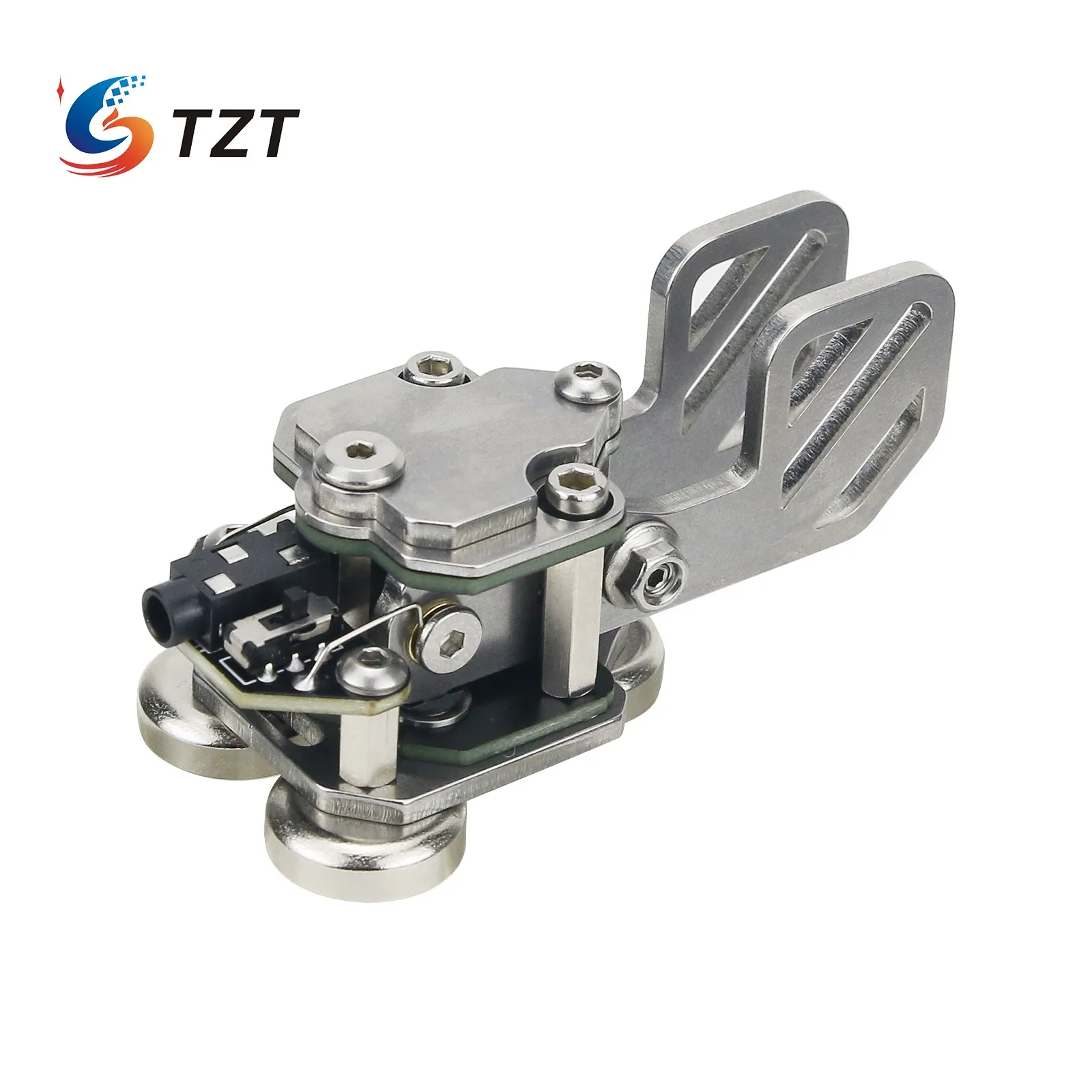 TZT Upgrade Stainless Steel CW Morse Key Portable Telegraph Key Paddle Key With Magnetic Base For Radio Users