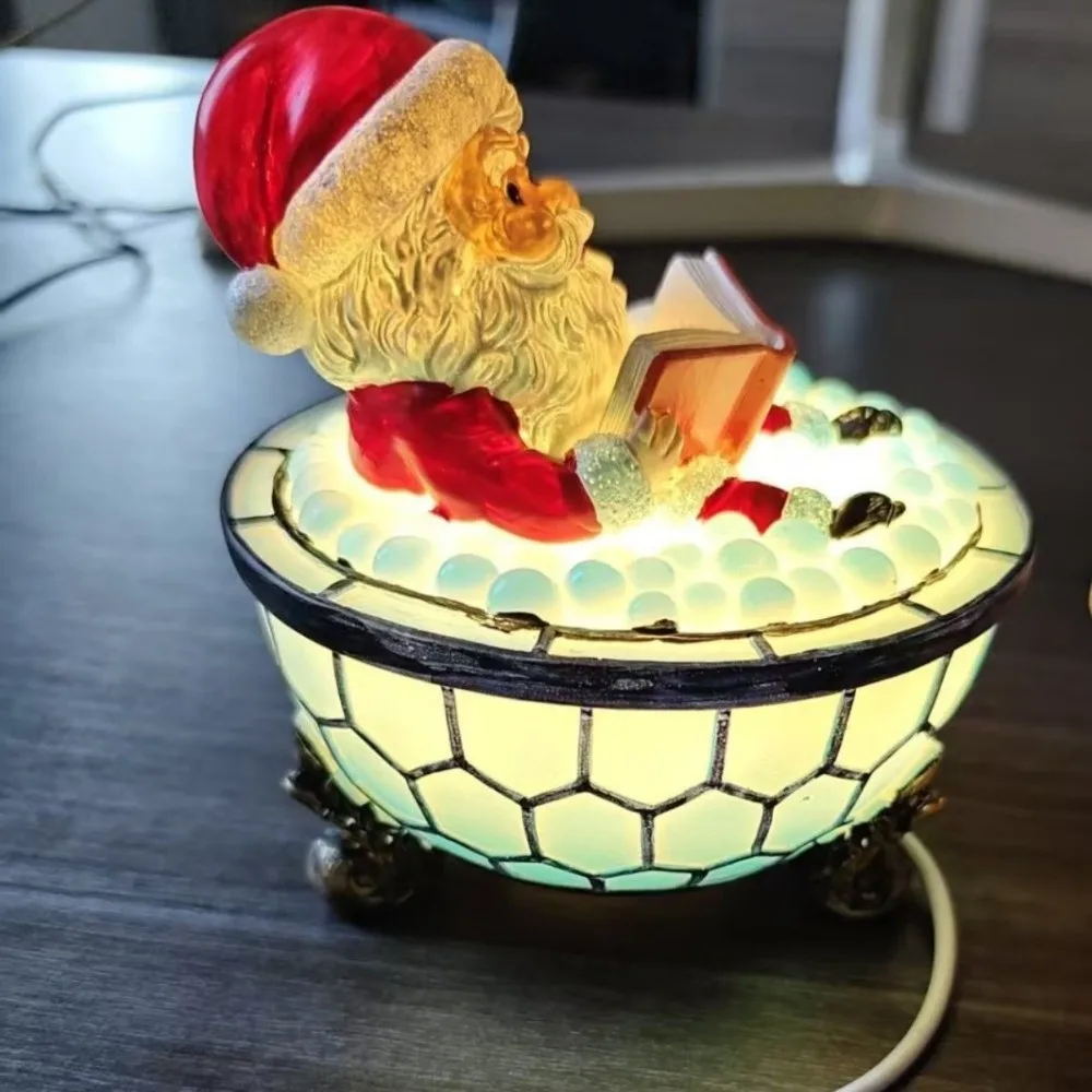 Resin Christmas Santa Bubble Bath Lamp Small Christmas Decorative Light Santa Night Light Party Decoration Handicrafts
