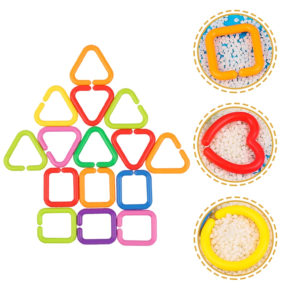 

35 Pcs Geometric Baby Link Rings Toddler Connecting Toys for Crib Travel Stroller Early Education Sensory Links Infant