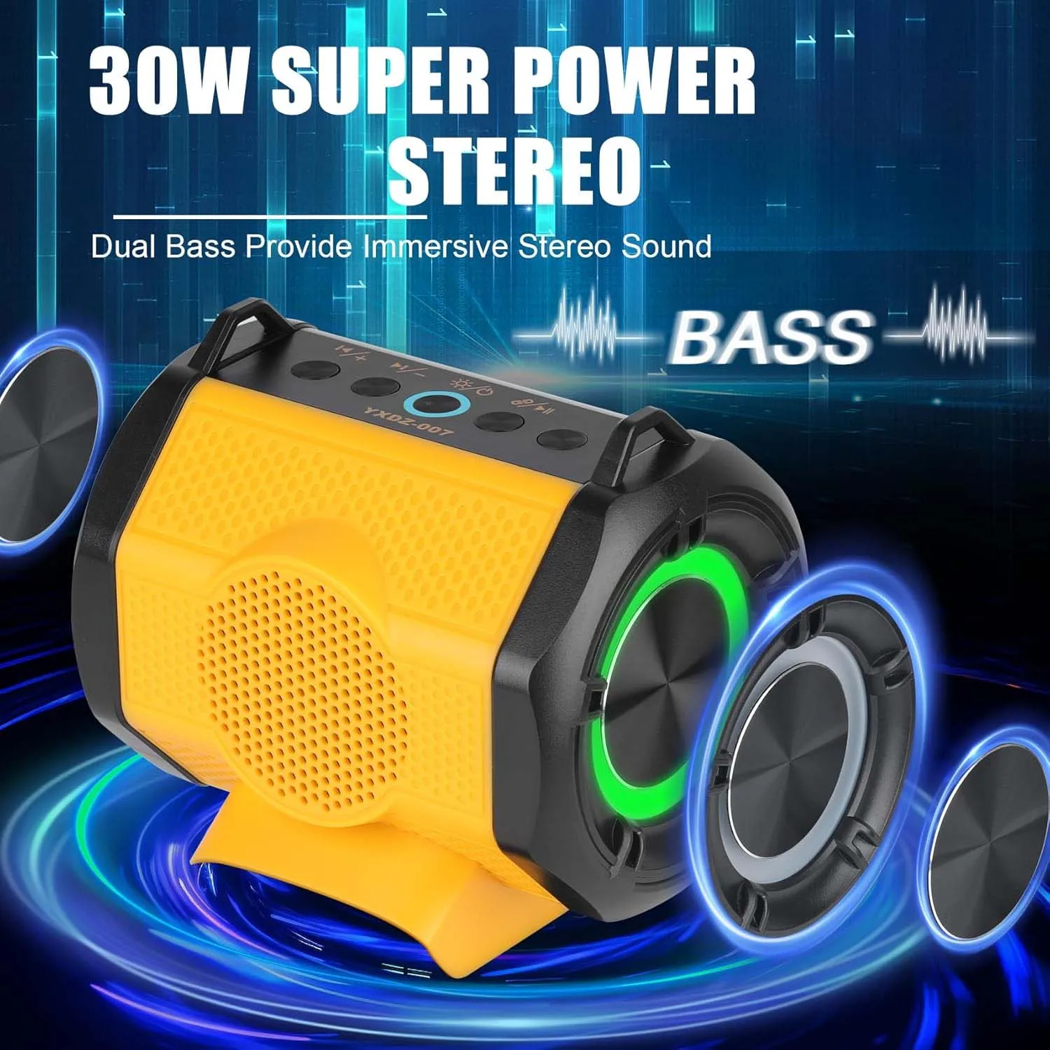 Portable Bluetooth Speaker For Dewalt 18V 20V Battery Player Loudspeaker Amplifier With USB Type-C port charge for Camping