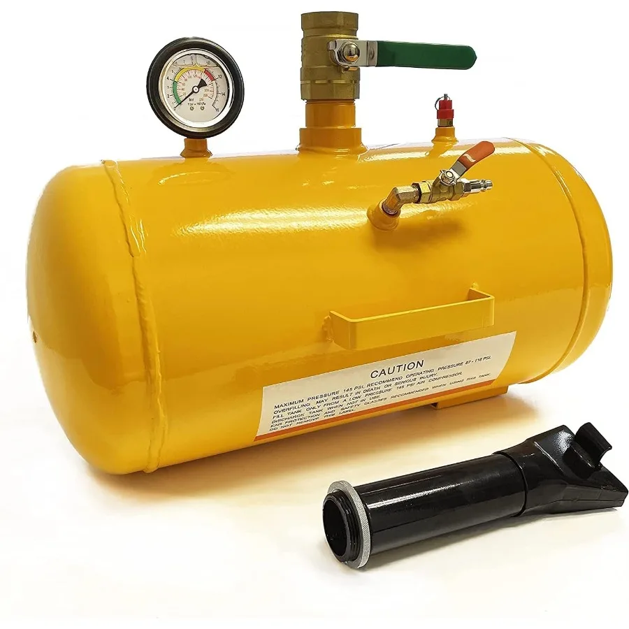 

Желтый инструмент для бластера с шариками для автомобильных шин емкостью 7,5 галлонов для эффективных сидений и накачивания шин, до 145 фунтов на квадратный дюйм, идеально подходит для грузовых автомобилей