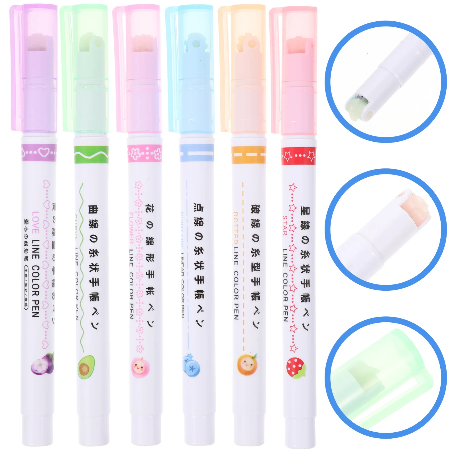 6 قطع من أقلام الملونة المنزلية، آمنة ومتينة للأطفال، لوازم يدوية ذاتية الصنع، علامات ذات طرف رفيع، قلم طلاء #4