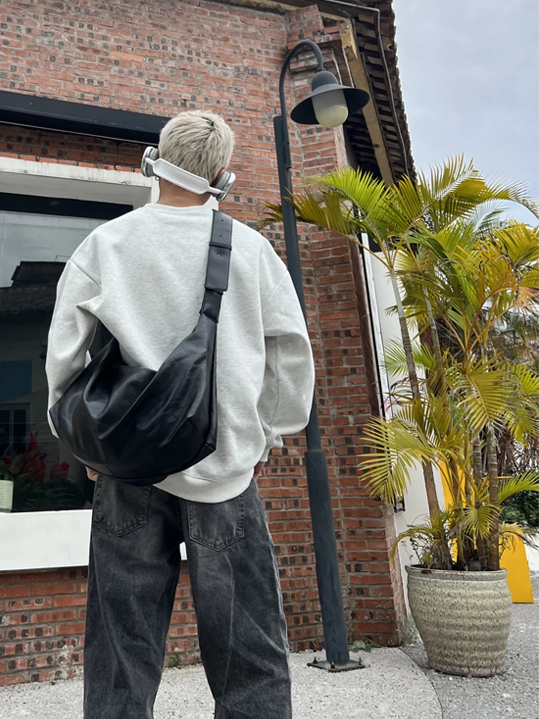 

NIN Design PU Tote Bag Underarm Large Capaci Single oulder Crossbody Street Sle ex Commuter Bag Soft Korean Sle