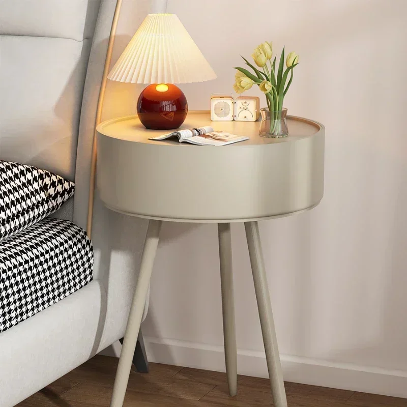 Simple Modern Bedside Table Bedroom Storage Night Stand for Rental Rooms Small Sideboard for Sofa UseCompact Nightstand