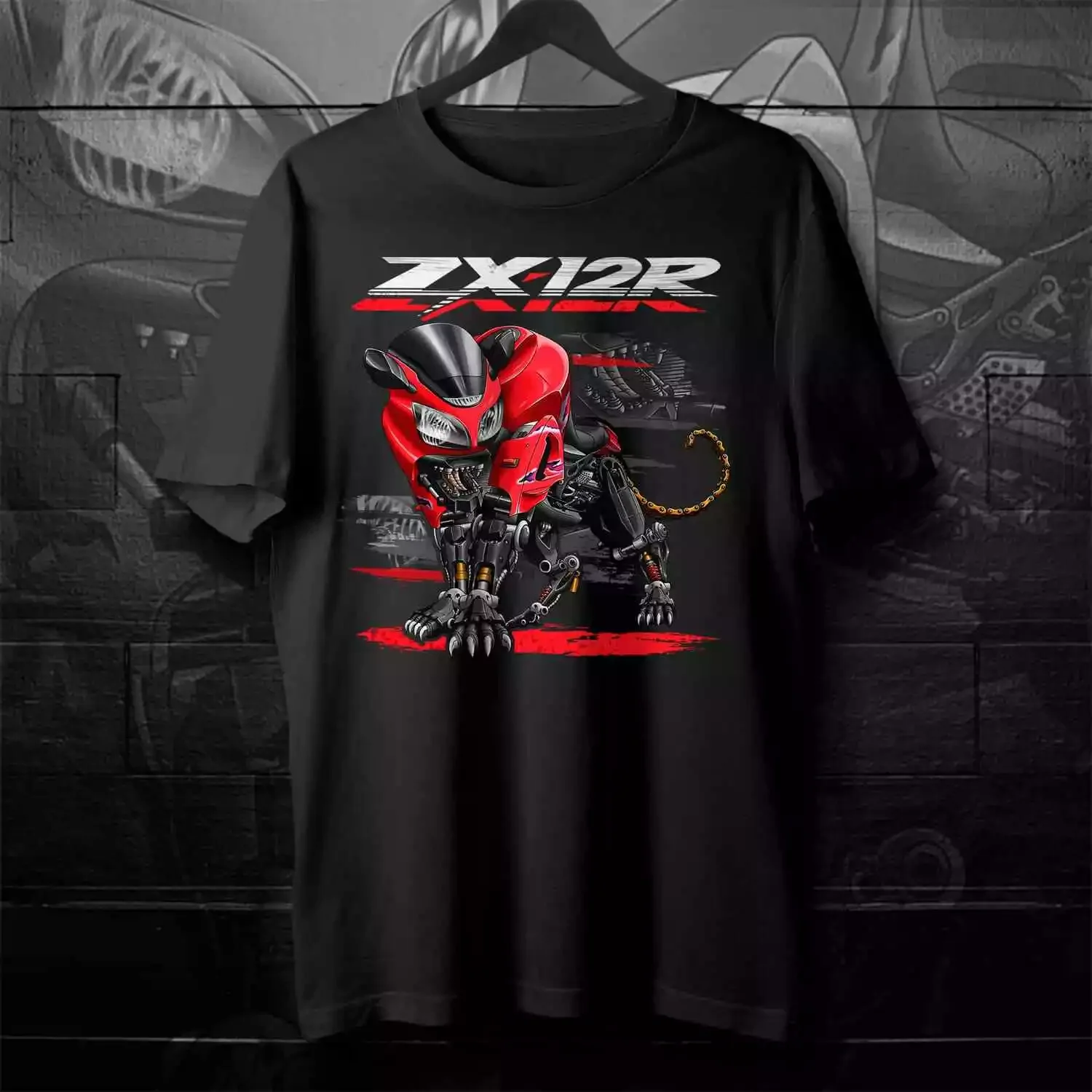 Classic Japanese Motorcycle Ninja ZX-12R Panther Inspired T-Shirt New 100% Cotton O-Neck Short Sleeve Summer Casual Mens T-shirt