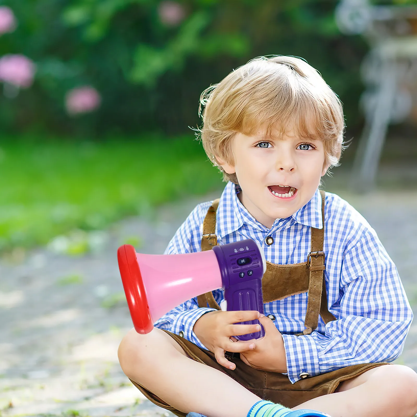 

Детская электрическая труба с изменением звука, 1 шт., с гладкими закругленными краями, удобной ручкой, без запаха, из АБС-пластика, для сценического использования, забавная форма, в виде рожка
