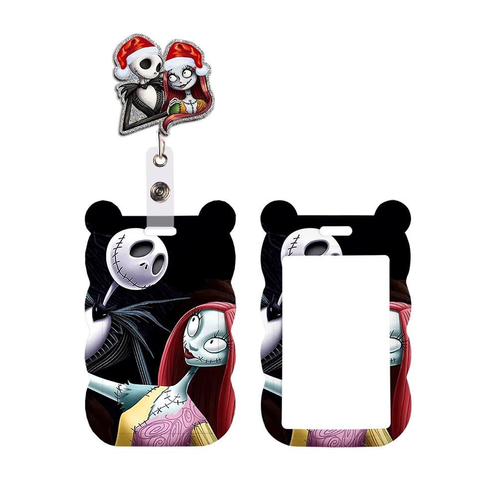 The Nightmare Before Christmas Card Badge Holder Id Card Bus Card Holder Reel Clip Lanyard For Accessories Xmas Gift New Arrival