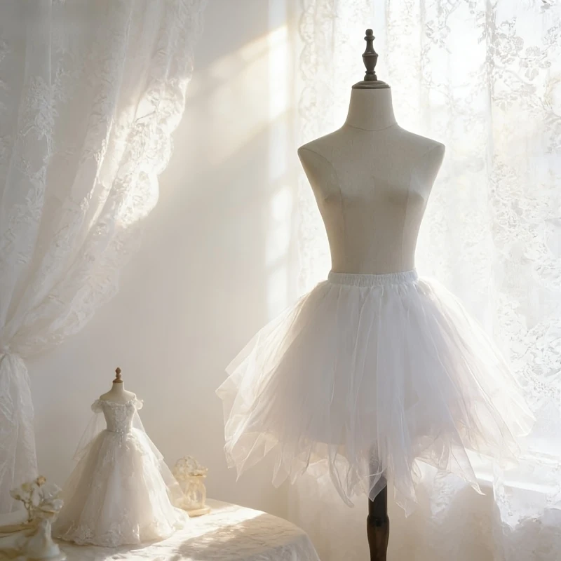 New Irregular Boneless Puffy Tulle Petticoat Underskirt, Mid-Length Petticoat, Also Suitable Daily Wear