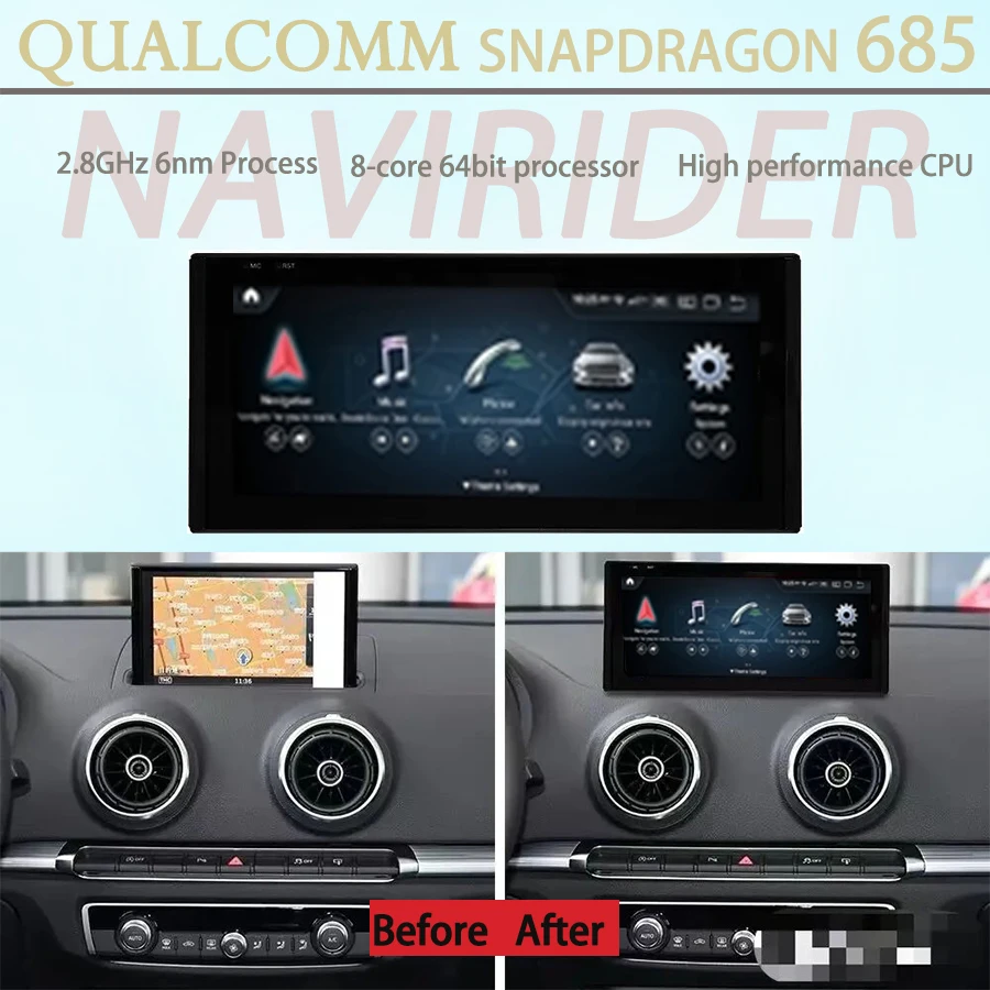 

Android 13 Touch Screen 12.3'' Car Accessories Multimedia Auto CarPlay Monitors Audio Video Radio Player For Audi A3 2014 - 2020