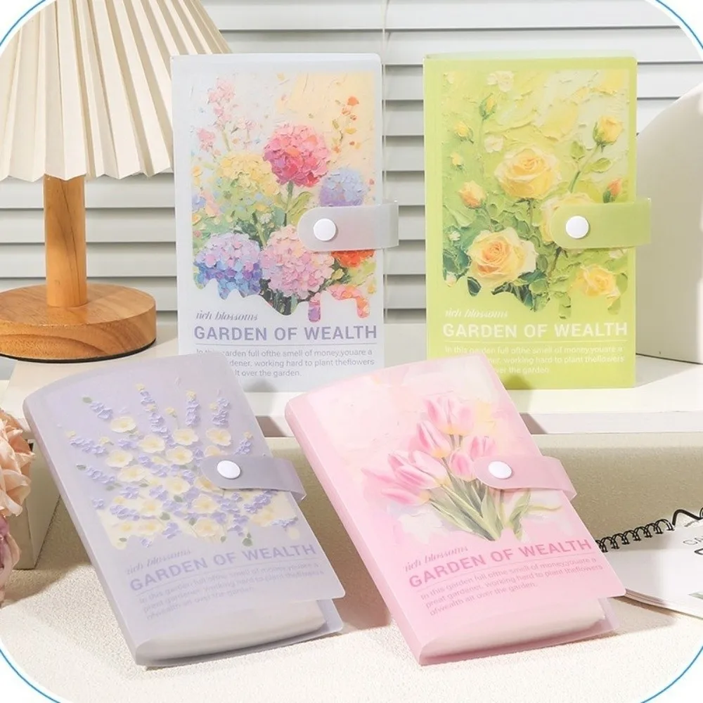 สมุดเก็บเงินแบบพกพา กันน้ำ ใช้ซ้ำได้ สำหรับการออมเงิน 100 ซอง  แบบภาพวาดสีน้ำมัน ช่วยประหยัดเงิน