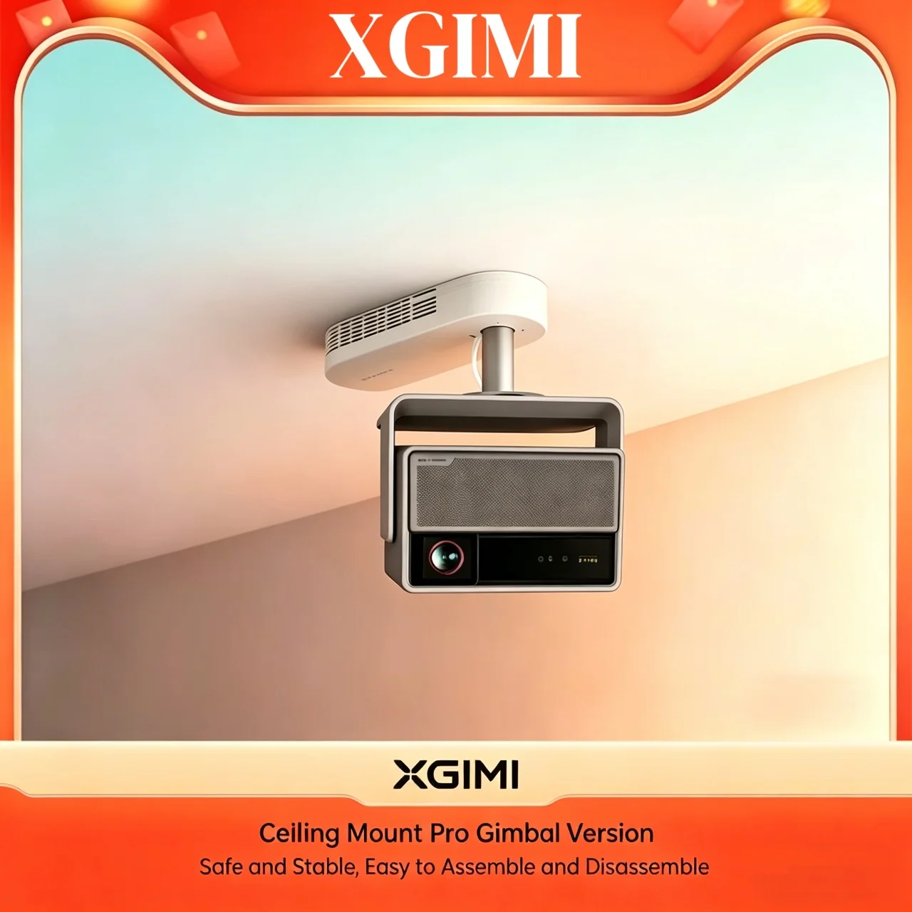 

Профессиональный потолочный кронштейн XGIMI с гибкой подставкой и высокой несущей способностью, подходит для серии XGIMI RS 20 и других моделей.