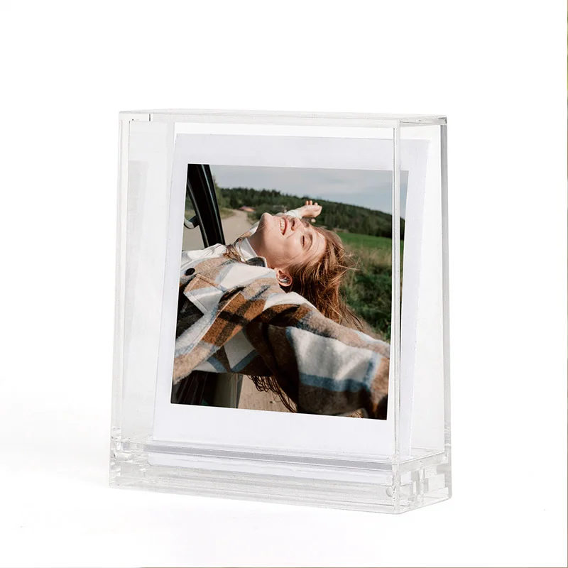 Ins Style تخزين الصور مع إطار مربع شفاف على الوجهين ، 3 "، SQ ، Instax Mini 12 ، 11 ، 8 ، 9 ، 7 ، مربع ، SQ1 EVO