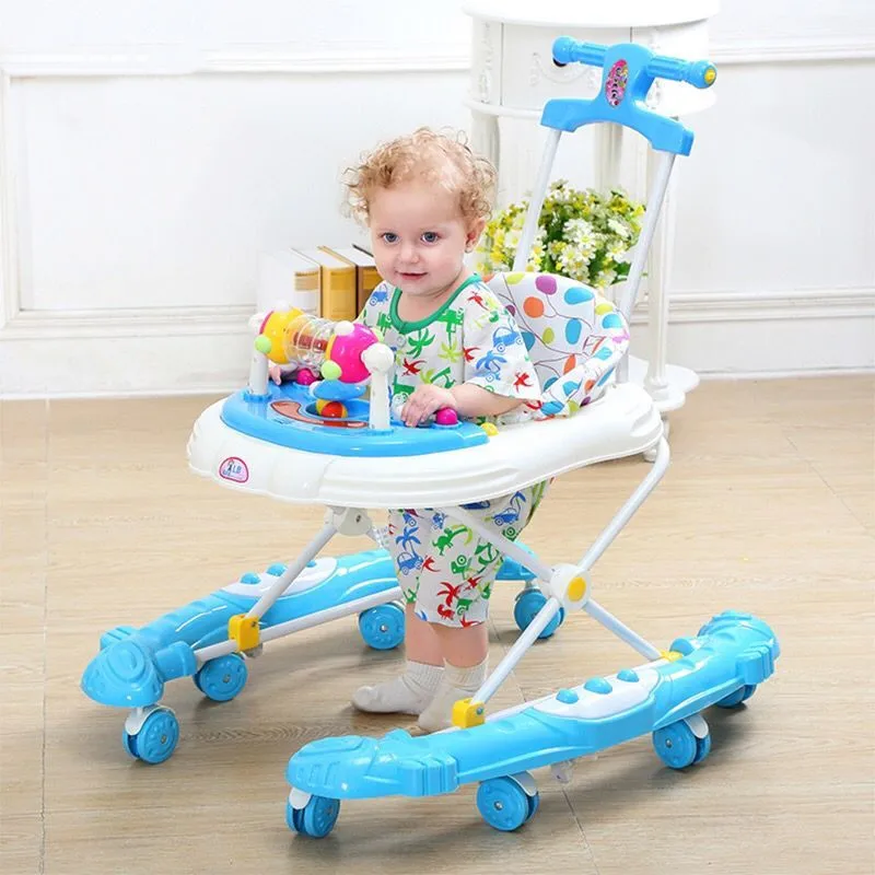 Baby walker baby Stroller activity supplies multi-function trolley anti-rollover with music girl baby\'s first birthday gift