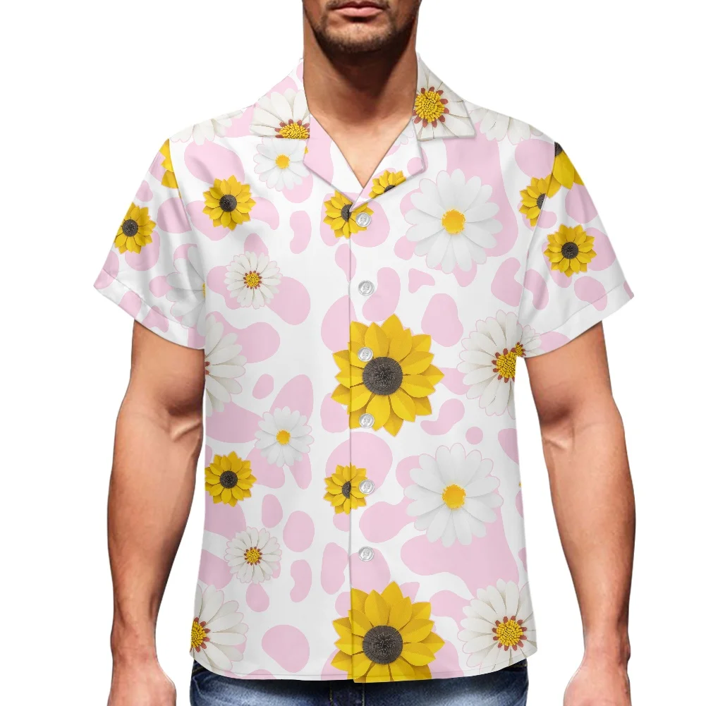 

Flowers And Plants Graphic Printing Shirt 2022 New Style Men's Cuban Shirt Summer Short Sleeve Lapel Vacation Beach Shirt