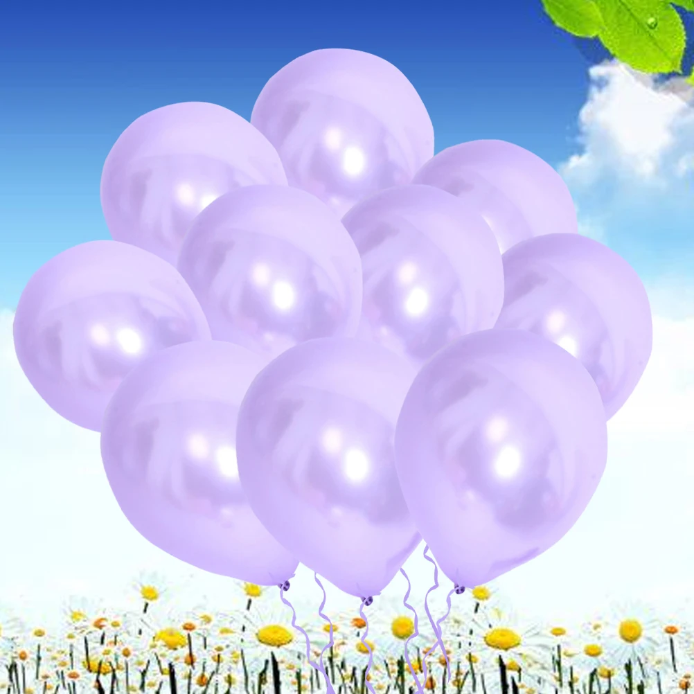 

100 Pcs Pearl Balloon Decorative Latex Lavender Party Festival Supplies Elegant Birthday Toys Kids Celebrations