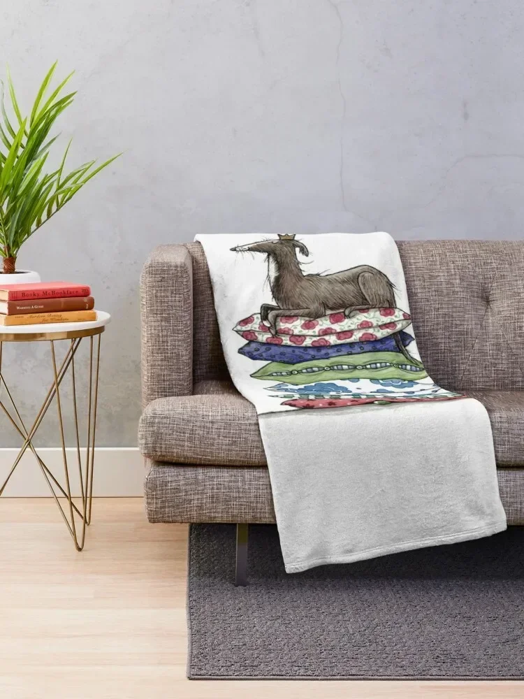 Princess On The Pea - Greyhound - Galgo - Whippet Italian Greyhound Throw Blanket Extra Large Throw Blankets