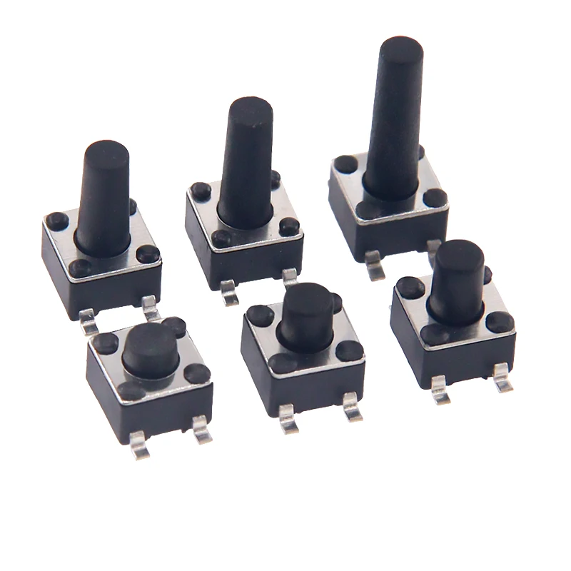 50PCS 4.5x4.5 Push Button Switch SMT 4.5X4.5X5 Touch Switch 4.5*4.5*3.5/3.8/4/4.3/4.5/5/5.5/6/6.5/7/8/8.5/9/10MM Power Switch