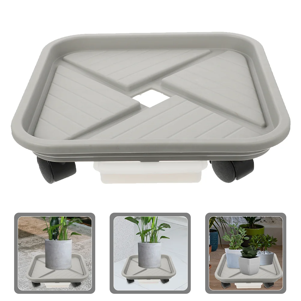 

Mobile Flower Pot Water Tray Plant Roller Base Indoor with Wheels on Planter Trays for Pots Folding Dolly Cart