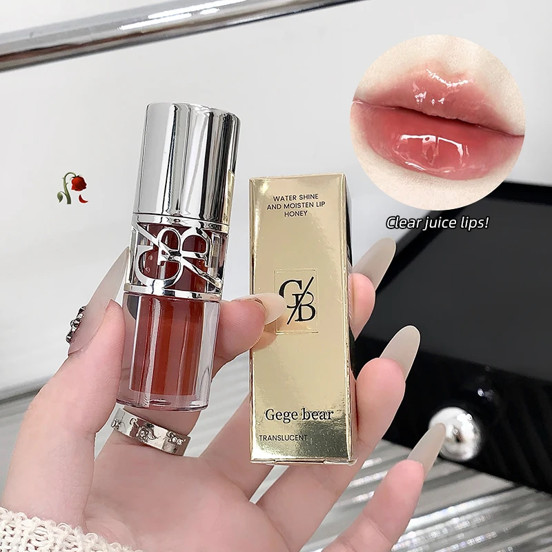 Gege Bear Sparkling Mirror Water Lip Gloss,hydrating and moisturizing Lip Gloss makeup, long-lasting color display lipstick gift