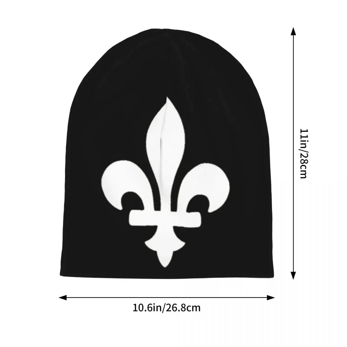 Women Men Fleur De Lis Drawing White Winter Skullies Beanie Outfit Bonnet Knitted Hat Unique Winter Caps Christmas Gift Idea