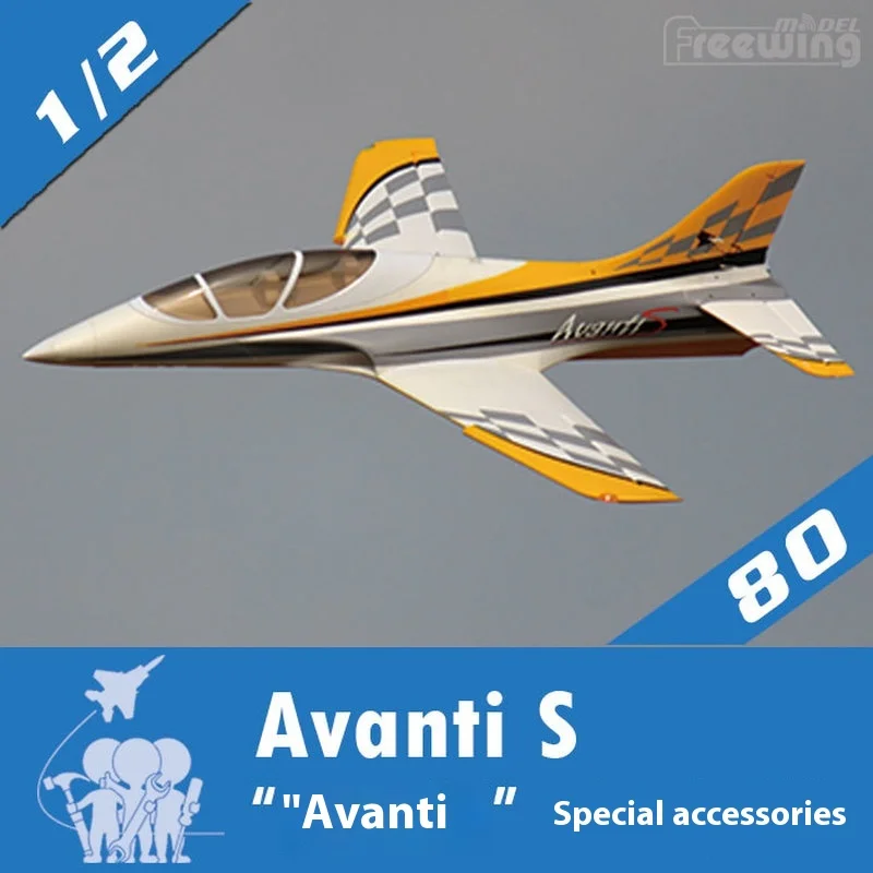 Freewing 80mm Avanti S Accessories Fuselage Main Wings Flat Tail Nose Cover Cockpit Landing Gear Lampshade Sticker Vertical Tail