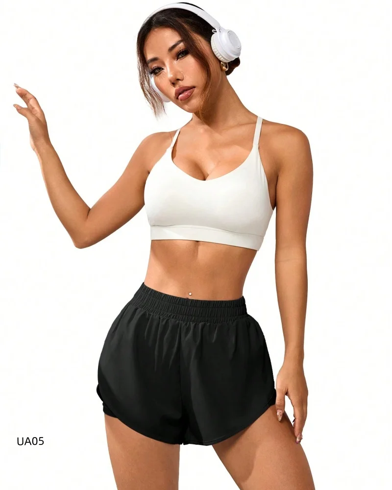 Women's High-Waisted 2-in-1 Double-Layer Gym Shorts Quick Dry Flowy Yoga Fitness Athletic Sportswear Comprehensive Sports Shorts