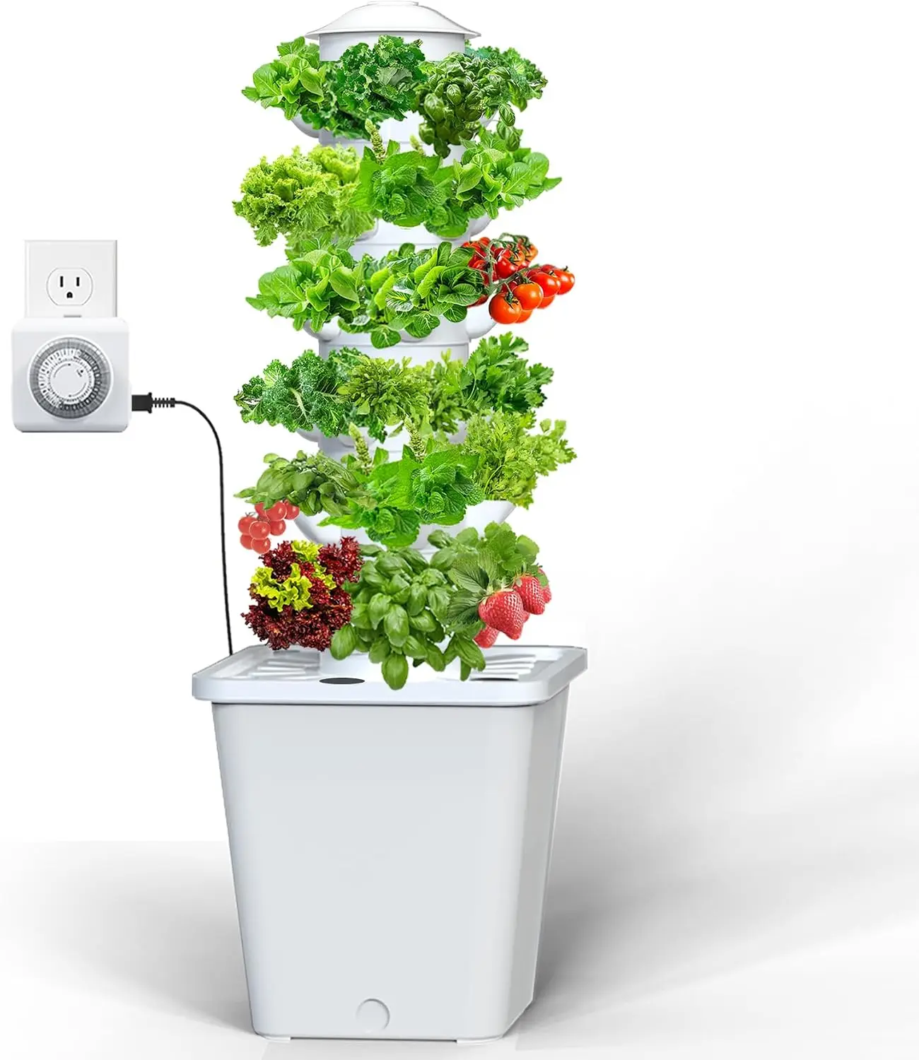 Hydroponics Growing System 30Plant Indoor Hydroponic Tower Pump System Plants Germination Kit Smart Aeroponic Herb Garden Vertic