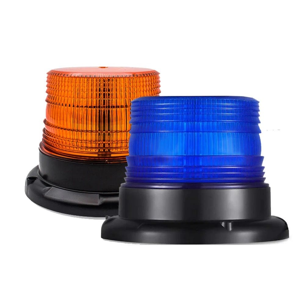 Magnetic Base 24 LED Blue Emergency Strobe Light Car Police Roof Flashing Warning Light 12V/24V Vehicle Safety Beacon Lamp