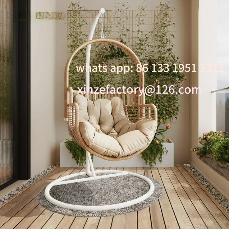 

Настраиваемая подвесная корзина из ротанга для балкона, внутреннее кресло-качалка