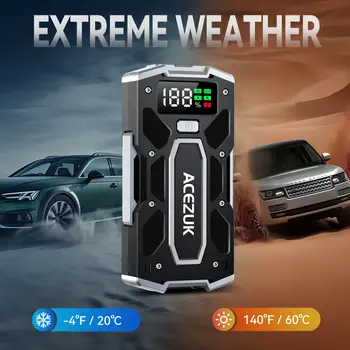 Startovací adaptér ACEZUK 5000A s přenosným pouzdrem, 12V displej, chytrý klip, přenosná powerbanka, super jasné LED světlo 8 nejlepší prodej ultrakondenzátorový startér - №1