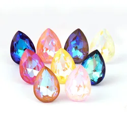 Drop strass moka fluorescenza sfusa 70/35/20 pezzi Glitter Crystal 7 x1 0/10 x1 4/13x18MM Water Drop Teardrop 3D Nail Art