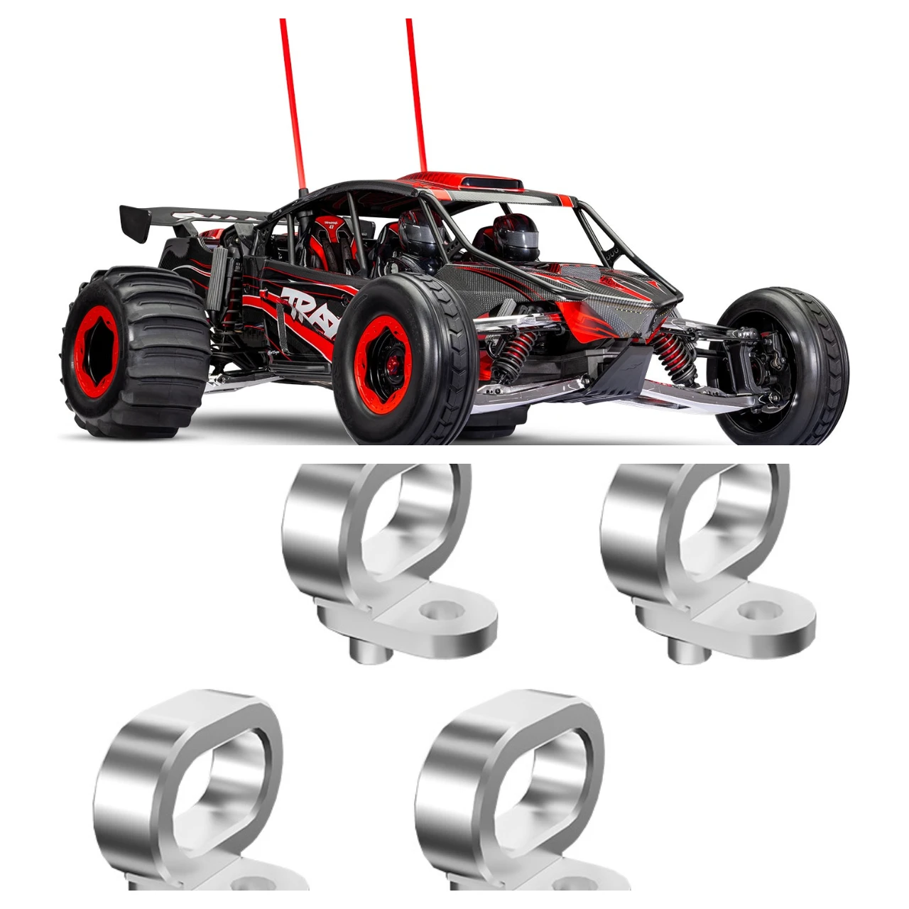 

GPM 7075, передние верхние рычаги подвески из сплава, зажим тормозной магистрали для TRAXXAS 1/6 Funco Pro Scale 2Wd Sand Car 8S