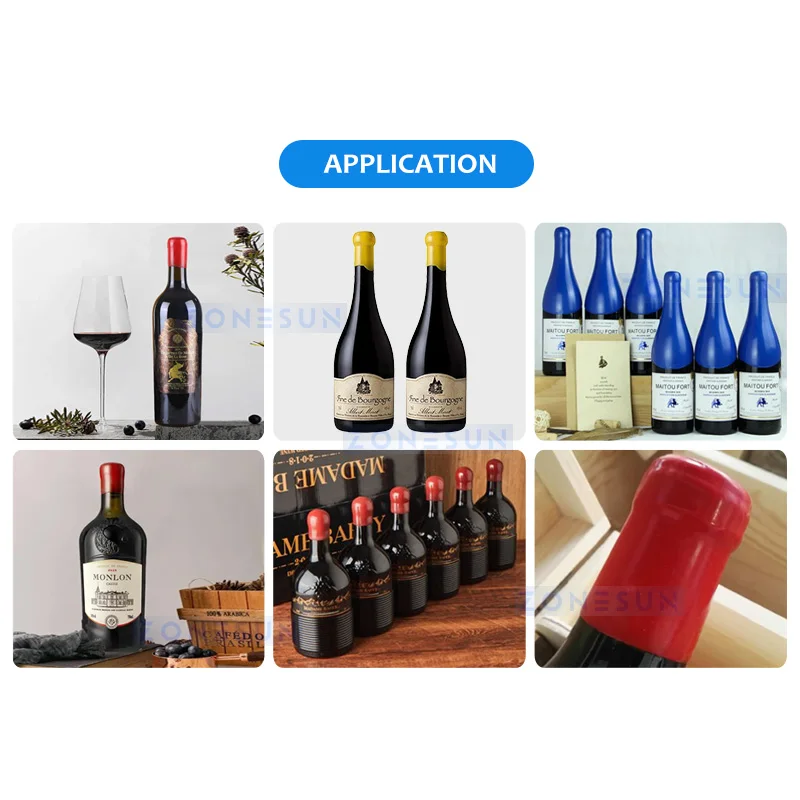 ZONESUN mesin celup lilin botol anggur, ZS-WS6 Tank ganda Top Wax segel