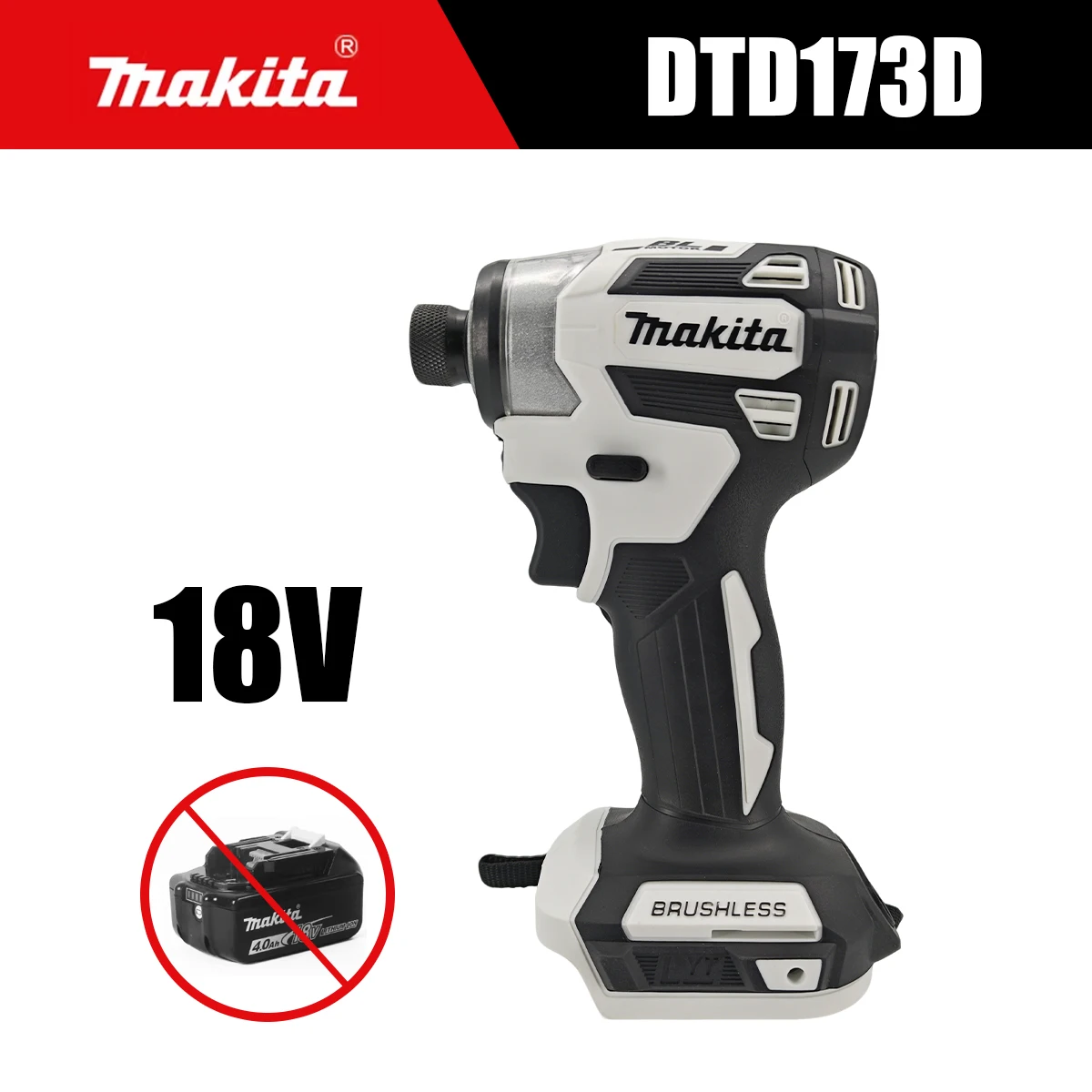 Makita 18V DTD173 borstelloze boormachine, elektrisch gereedschap, veelkleurig, doe-het-zelf, 180 Nm, elektrische houtbout, T-modus